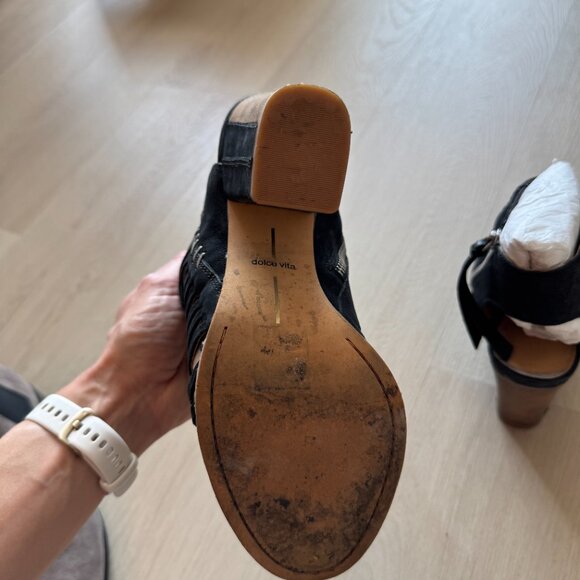 Dolce Vita “Amina” Caged Nubuck Heeled Sandals – Black – Women’s 9.5 - Picture 4 of 6